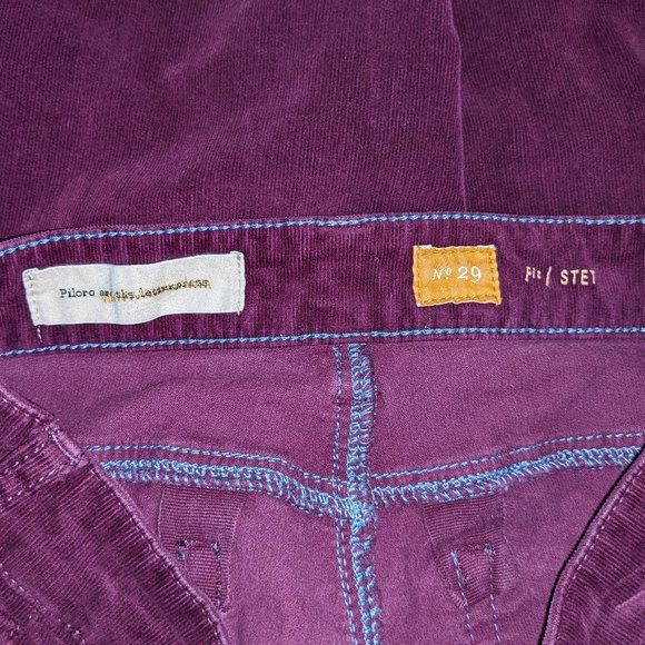 Pilcro & the Letterpress Wine Corduroy Pants Ankle Zip Size 29 - Picture 10 of 11